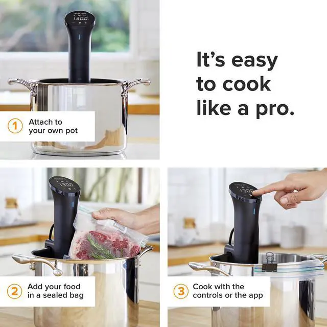 Alt view image 6 of 8 - Anova Culinary Sous Vide Precision Cooker Nano | Bluetooth | 750W | Anova App Included