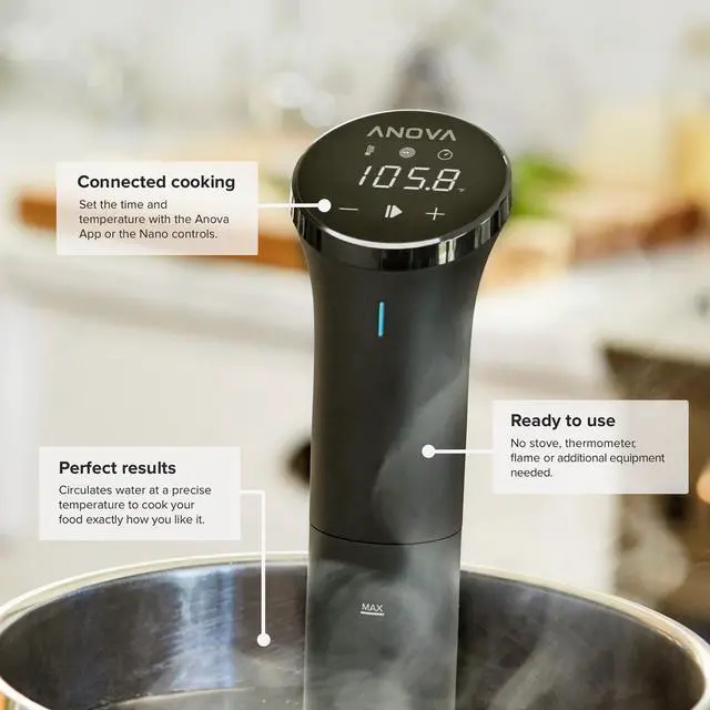 Alt view image 4 of 8 - Anova Culinary Sous Vide Precision Cooker Nano | Bluetooth | 750W | Anova App Included