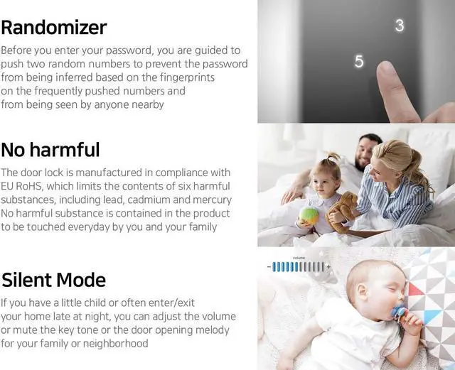 Alt view image 5 of 7 - Samsung SHP-DS510MK Digital Door Lock DEADBOLT SHP-DS510 English Version