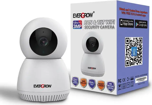 Main image of EverGrow 3MP WiFi Security Camera Pan Tilt Indoor Baby Monitor Two-Way Audio E1