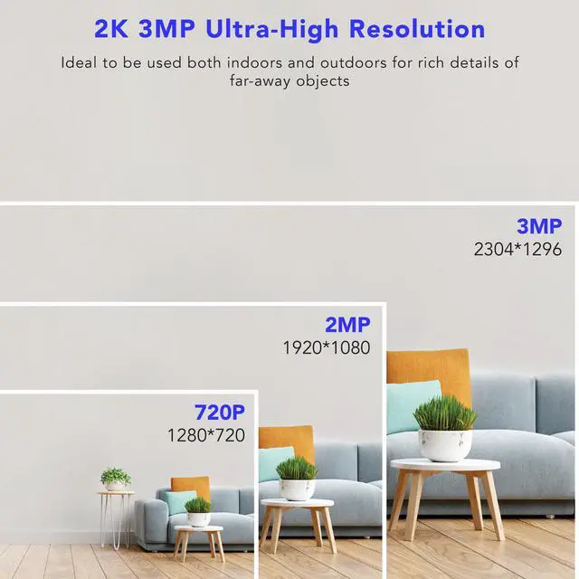 Alt view image 2 of 7 - EverGrow 3MP WiFi Security Camera Pan Tilt Indoor Baby Monitor Two-Way Audio E1