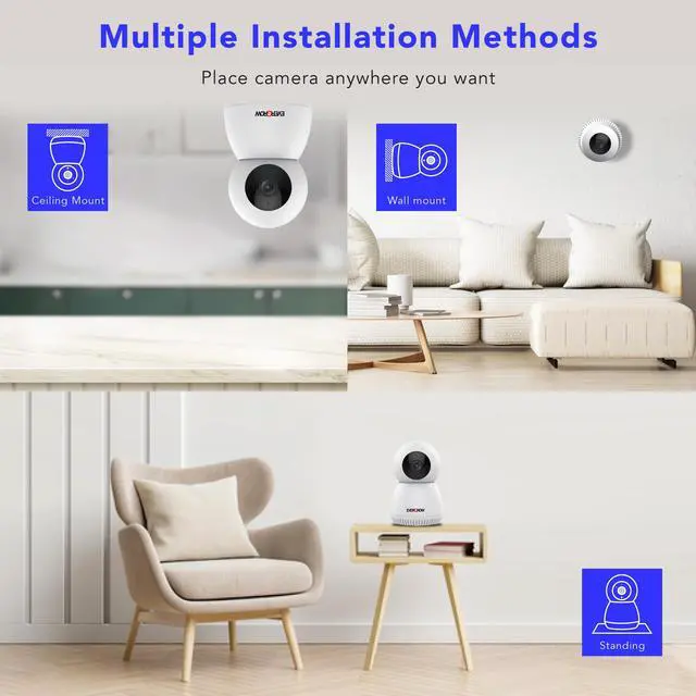 Alt view image 6 of 7 - EverGrow 3MP WiFi Security Camera Pan Tilt Indoor Baby Monitor Two-Way Audio E1