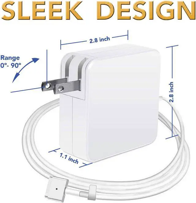 Alt view image 4 of 7 - 60W AC Power Adapter Charger for Apple  2013 2014 2015  Macbook Pro Retina 13"  (After Mid 2012 Models) Laptop Power Supply Charger Cord Plug (ZA-APPLE-60W-MS2)