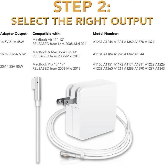 Alt view image 3 of 7 - For APPLE Mac book Air 45W Type1 Power Adapter Charger A1374 A1224 MB283LL/A (Before Mid 2012 Models)