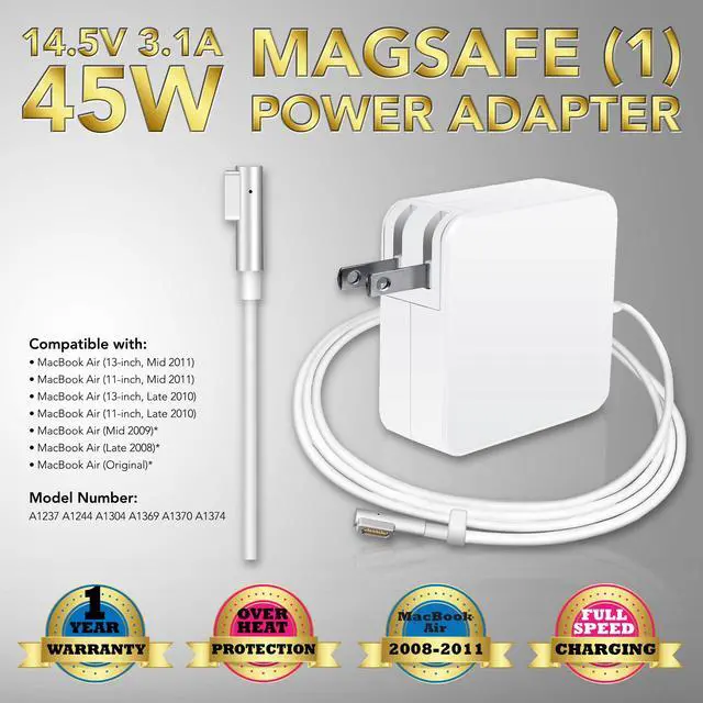 Main image of For APPLE Mac book Air 45W Type1 Power Adapter Charger A1374 A1224 MB283LL/A (Before Mid 2012 Models)