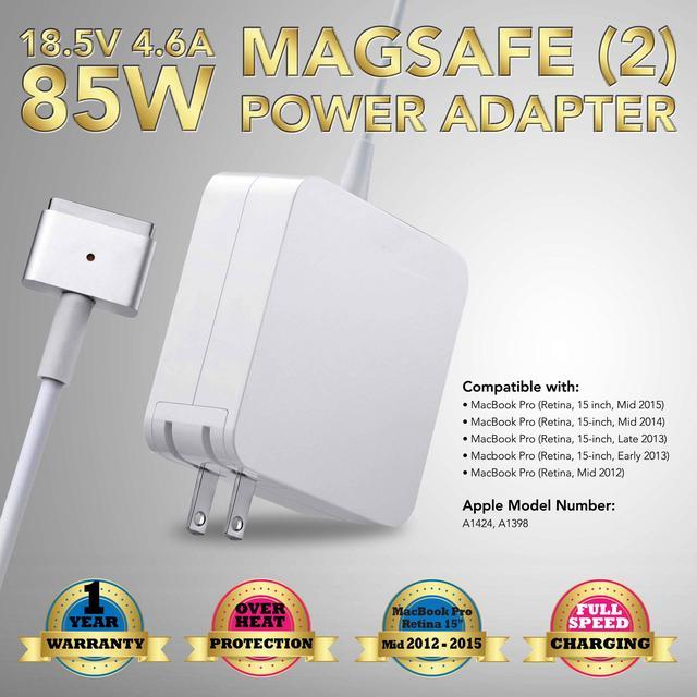 New 85W MagSafe 2 Power Adapter Charger For Apple MacBook Pro Retina A1424  A1398