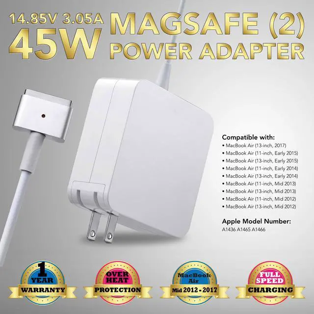 Main image of For Macbook Air 45W Magsafe 1 Power Adapter Charger A1374 A1224 MB283LL/A (Before Mid 2012 Models)