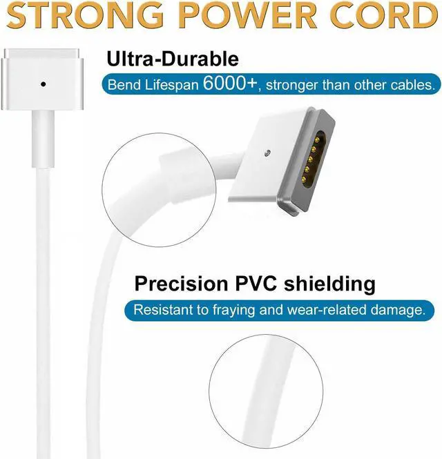 Alt view image 6 of 7 - 45W  Charger Power Adapter Cord for 2013 2014 2015  Apple  11" & 13" MacBook Air (ZA-APPLE-45W-MS2)