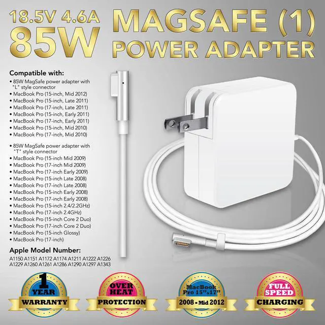 Main image of 85W AC Adapter/Charger/Power Supply for 2007 2008 2009 2010 2011 Apple Macbook MAC Pro 15" 17"- L Tip (ZA-APPLE-85W)