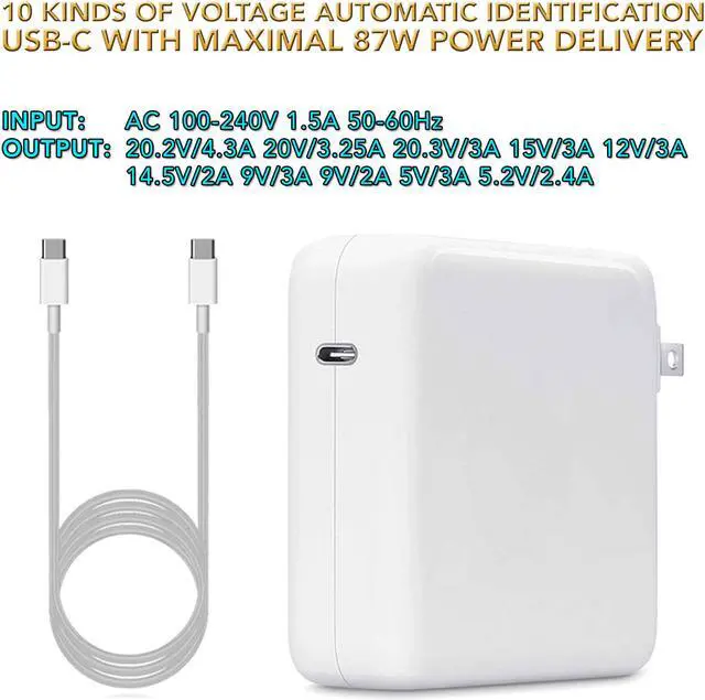 Alt view image 9 of 11 - 87W USB Type C AC Power Adapter Charger for Apple MacBook Pro 15" Touch Bar 2018