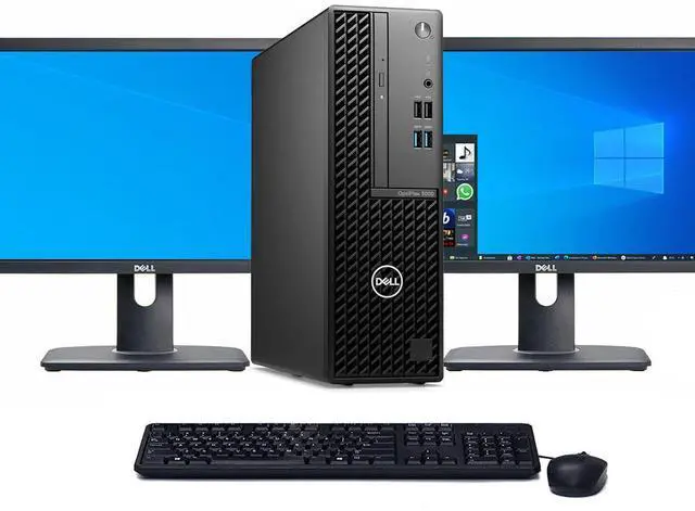 Main image of Dell 3000 SFF Windows 11 Pro Desktop Computer | Hexa Core i5-12500 CPU | 16GB RAM | 128GB SSD | Dual 22" LCD's | Home or Office PC