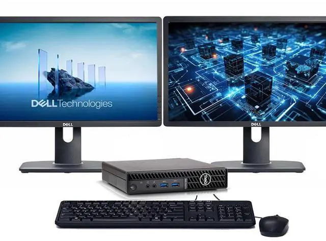 Main image of Dell OptiPlex 7090 Micro PC Windows 11 Pro | Octa-Core i7 10th gen CPU | 16GB RAM | 256GB SSD | Dual 22" LCD's