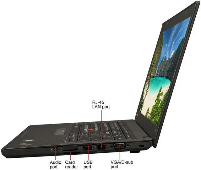 Alt view image 5 of 7 - Lenovo Laptop ThinkPad T450 Intel Core i5 4th Gen 4300U (1.90GHz) 16 GB Memory 256 GB SSD Intel HD Graphics 4400 14.0" Windows 10 Pro 64-bit Grade A