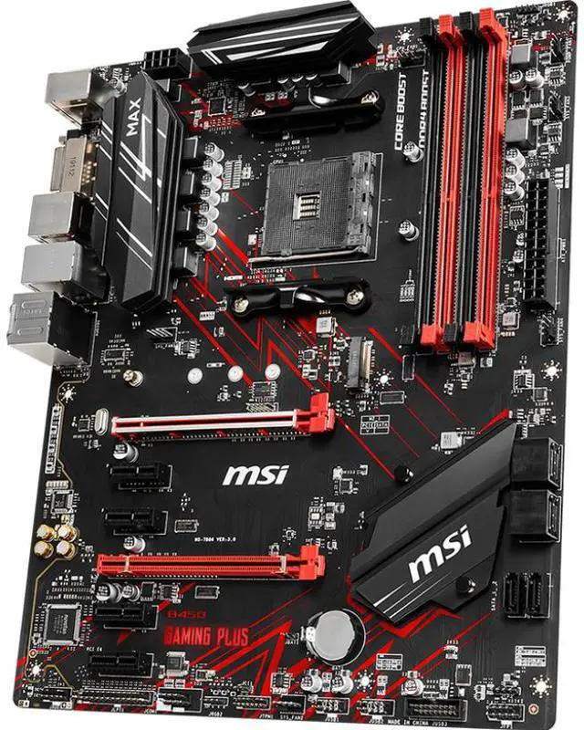Alt view image 4 of 5 - MSI B450 GAMING PLUS MAX AM4 AMD B450 SATA 6Gb/s ATX AMD Motherboard