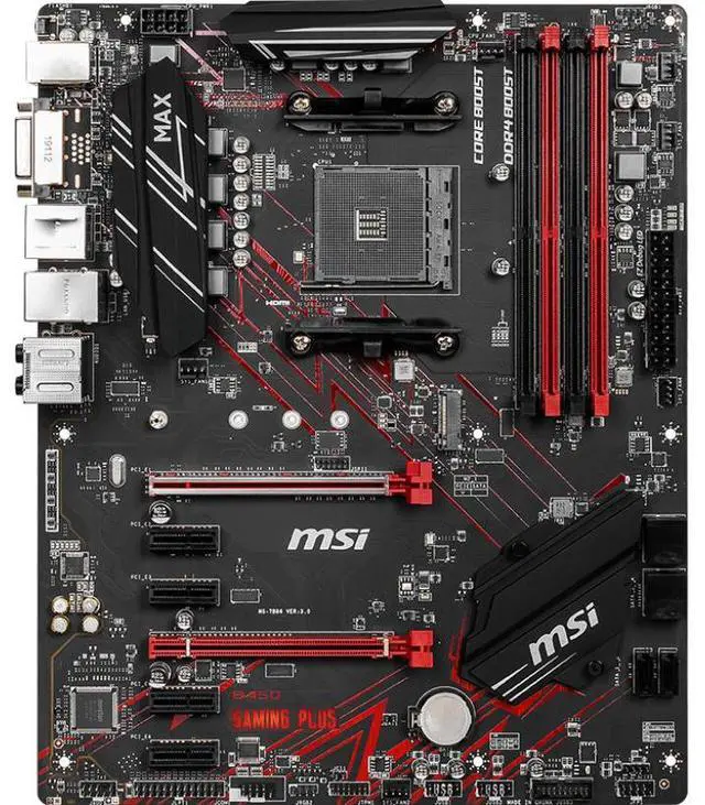 Alt view image 2 of 5 - MSI B450 GAMING PLUS MAX AM4 AMD B450 SATA 6Gb/s ATX AMD Motherboard