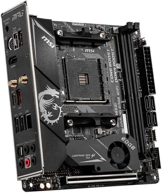 Alt view image 3 of 4 - MSI MPG B550I GAMING EDGE WIFI AMD B550 Socket AM4 DDR4 64GB Mini-ITX Motherboard