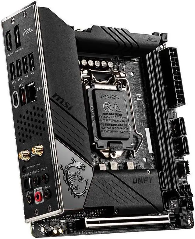 Alt view image 3 of 5 - MSI MEG Z490I UNIFY Intel Z490 1200 LGA Mini-ITX M.2 Desktop Motherboard A