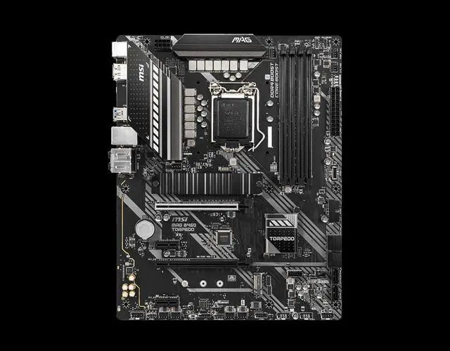 Alt view image 2 of 5 - MSI MAG B460 TORPEDO Intel B460 LGA 1200 DDR4 128GB ATX Motherboard