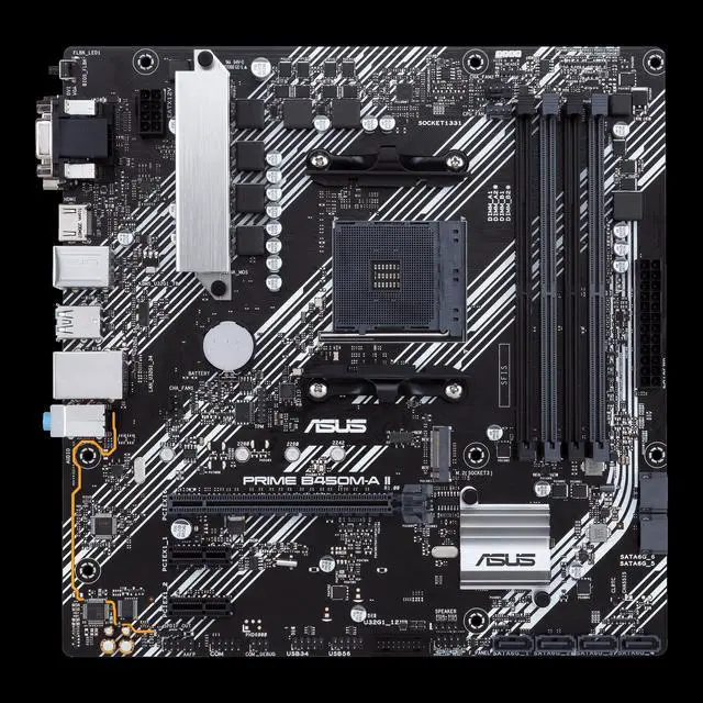 Main image of ASUS PRIME B450M-A II AMD Socket B450 AM4 MicroATX M.2 Desktop Motherboard A