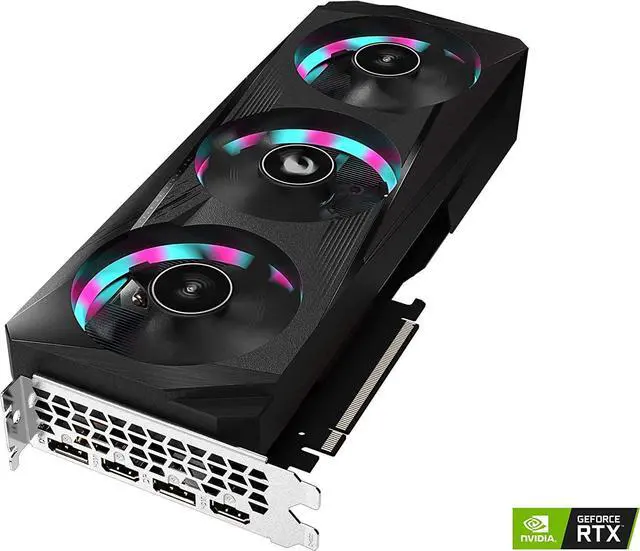 Alt view image 3 of 4 - GIGABYTE GeForce RTX 3060 Ti AORUS 8GB GDDR6 GV-N306TAORUS E-8GD Video Graphic Card GPU
