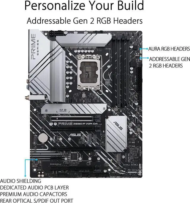 Main image of ASUS PRIME Z690-P WIFI D4 Intel Intel Z690 LGA ATX M.2 Desktop Motherboard B