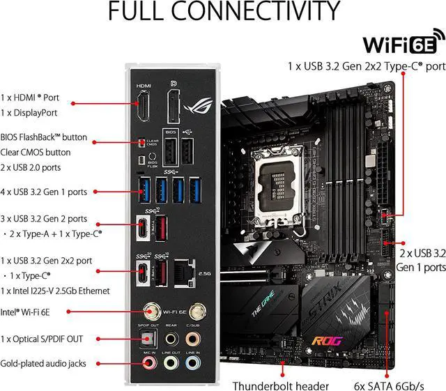 Alt view image 4 of 10 - ASUS ROG STRIX Z690-G GAMING WIFI Intel Intel Z690 LGA MicroATX M.2 Desktop Motherboard A