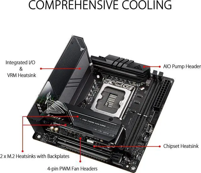 Main image of ASUS ROG STRIX Z690-I GAMING WIFI Intel Intel Z690 LGA Mini-ITX M.2 Desktop Motherboard A