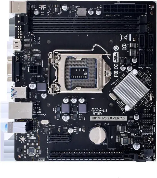 Alt view image 2 of 4 - Biostar H81MHV3 2.0 LGA 1150 Intel H81 Mini-ITX Desktop Motherboard