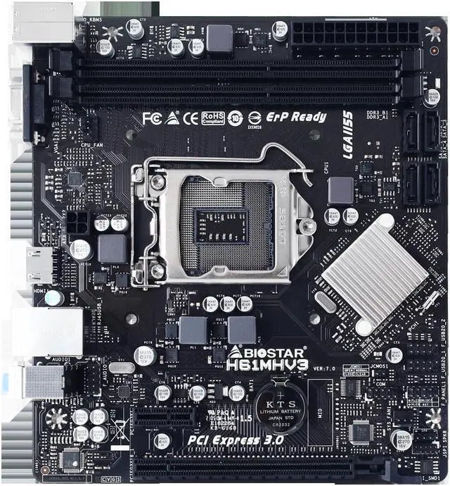 Alt view image 2 of 4 - Biostar H61MHV3 LGA 1155 Intel H61 Mini-ITX Desktop Motherboard