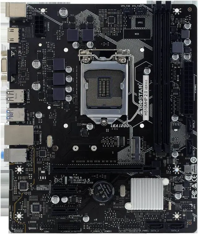 Alt view image 2 of 4 - Biostar H510MHP 2.0 LGA 1200 Intel H510 MicroATX M.2 Desktop Motherboard