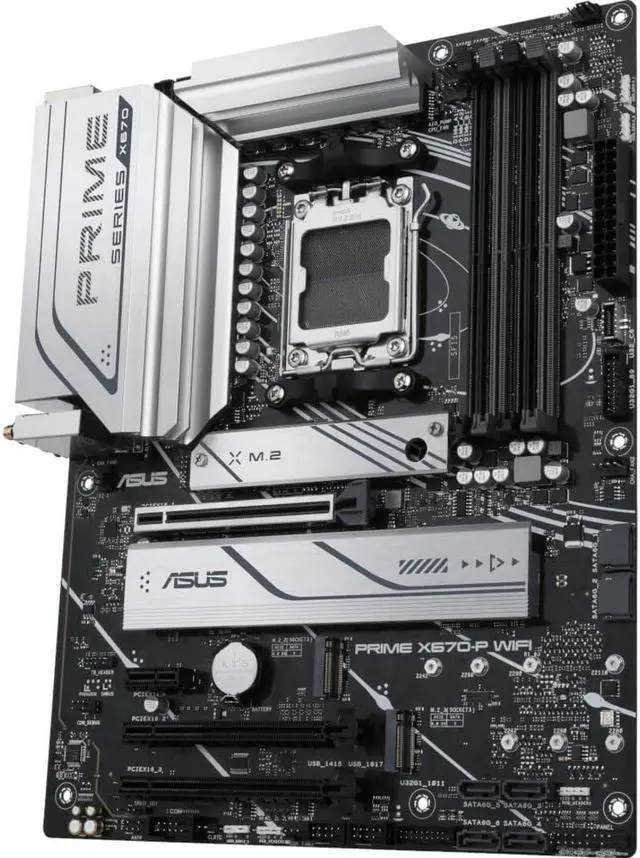 Alt view image 3 of 7 - ASUS PRIME X670-P WIFI AMD AM5 X670 ATX M.2 Desktop Motherboard B