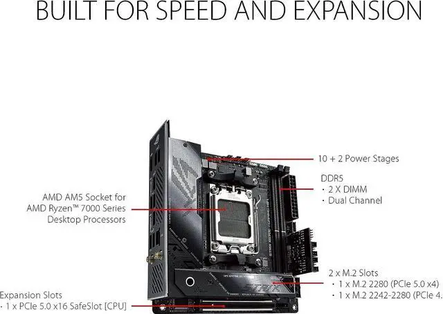 Main image of ASUS ROG STRIX X670E-I GAMING WIFI AMD AM5 X670 MicroATX Desktop Motherboard A