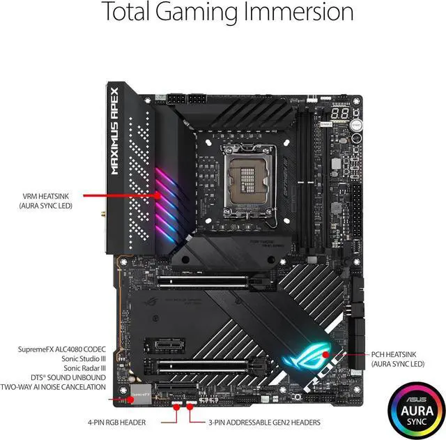 Alt view image 2 of 7 - ASUS ROG MAXIMUS Z690 APEX Intel LGA 1700 Intel Z690 ATX Desktop Motherboard A
