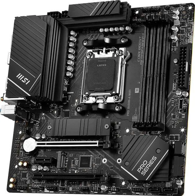 Main image of MSI PRO B650M-P AMD AM5 B650 MicroATX M.2 Desktop Motherboard A