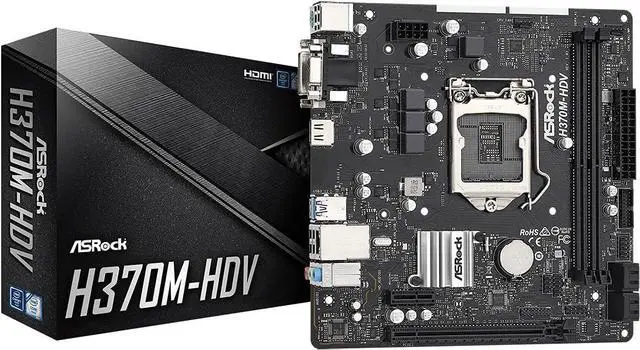 Alt view image 5 of 7 - ASRock H370M-HDV Intel LGA 1151 H370 MicroATX M.2 Desktop Motherboard A