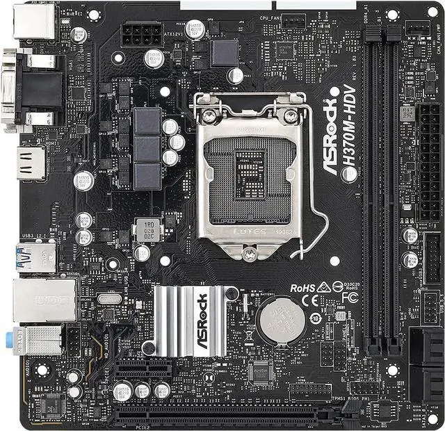Alt view image 6 of 7 - ASRock H370M-HDV Intel LGA 1151 H370 MicroATX M.2 Desktop Motherboard A