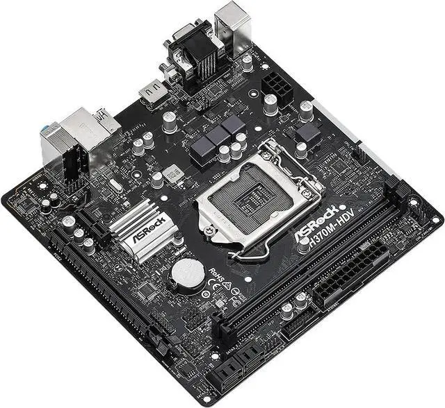 Alt view image 7 of 7 - ASRock H370M-HDV Intel LGA 1151 H370 MicroATX M.2 Desktop Motherboard A