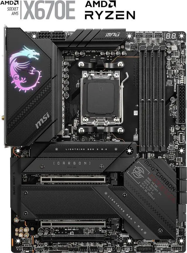 Alt view image 6 of 9 - MSI MPG X670E CARBON WIFI AMD AM5 ATX Motherboard