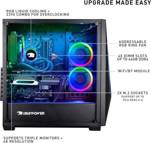Alt view image 3 of 3 - iBUYPOWER BB985V2 i9-10900K 16GB 1TB SSD RTX 2070 SUPER Win10 Desktop PC