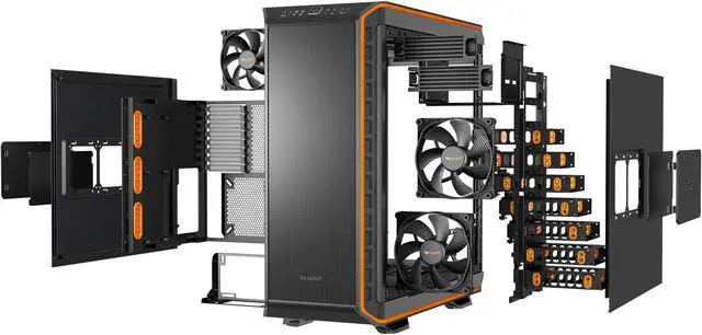 Alt view image 14 of 14 - be quiet! DARK BASE 900 ATX Full Tower Computer Chassis - Black/Orange