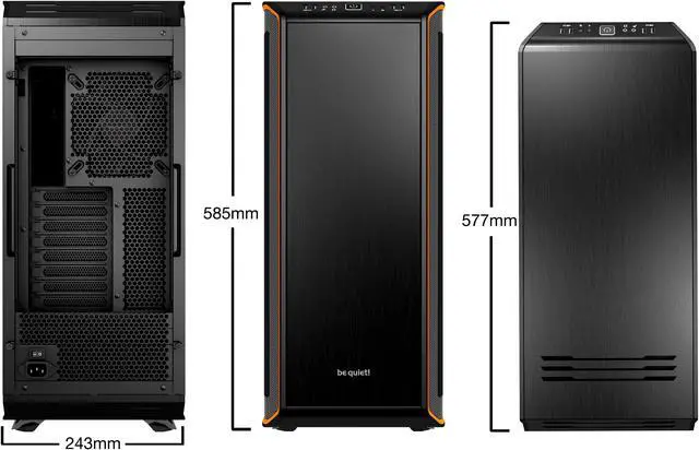 Alt view image 13 of 14 - be quiet! DARK BASE 900 ATX Full Tower Computer Chassis - Black/Orange