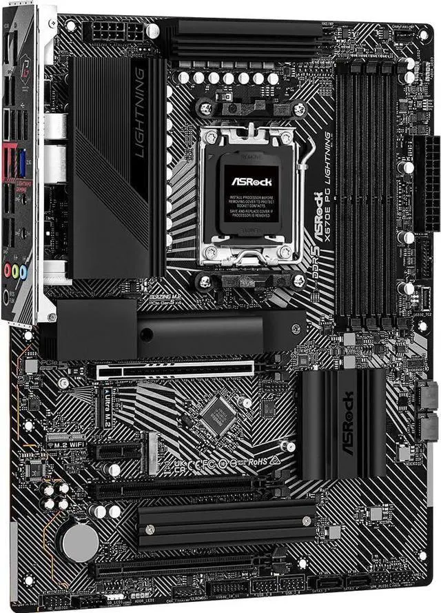 Alt view image 7 of 7 - ASRock X670E PG LIGHTNING AMD AM5 X670 ATX M.2 Desktop Motherboard A