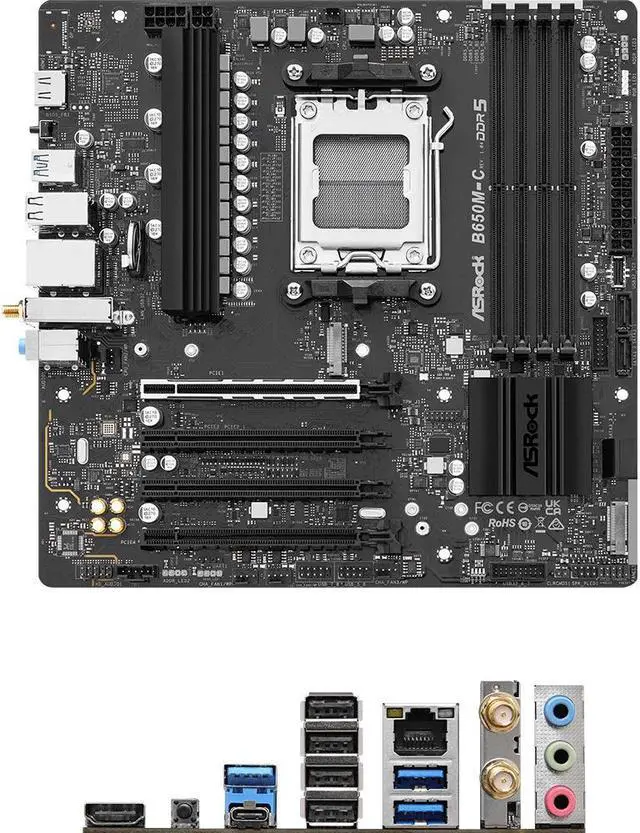Alt view image 2 of 2 - ASRock B650M-C AMD AM5 B650 MicroATX M.2 Desktop Motherboard A