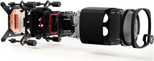 Alt view image 9 of 11 - EK-Nucleus AIO CR360 Dark 360mm AIO Liquid Cooler With EK FPT 120mm Fans - Compatible with latest Intel and AMD CPU sockets - LGA 1700 and AM5