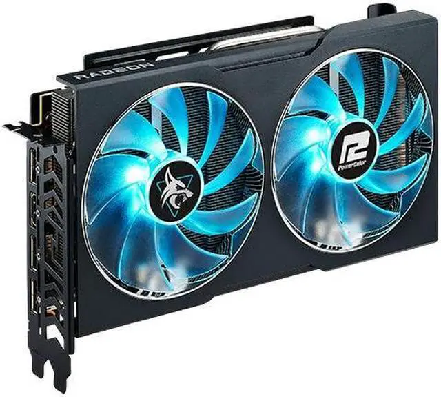 Alt view image 2 of 4 - PowerColor Radeon RX 7600 XT 16GB Hellhound GDDR6 Video Graphics Card GPU
