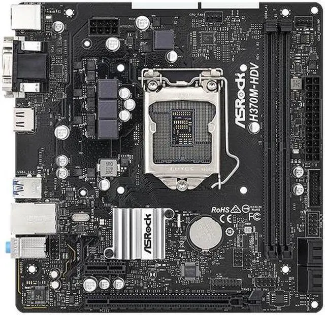 Main image of Asrock Intel H370M-HDV Socket LGA 1151 ATX DDR4 Motherboard