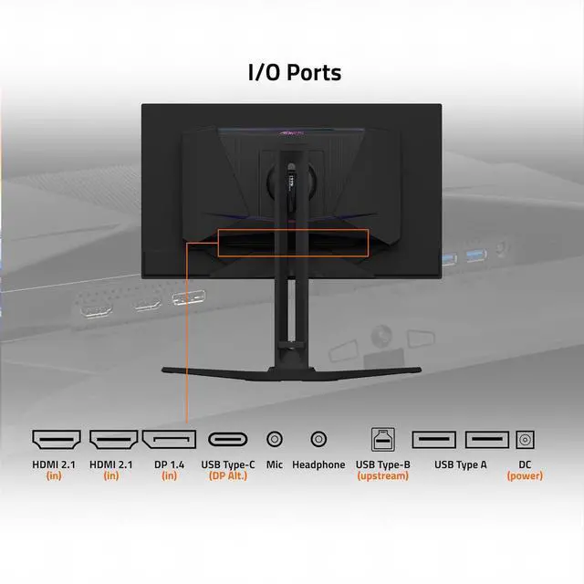 Alt view image 4 of 4 - GIGABYTE AORUS FO27Q3-27" QD OLED QHD 2560x1440 360Hz .03ms Gaming Monitor