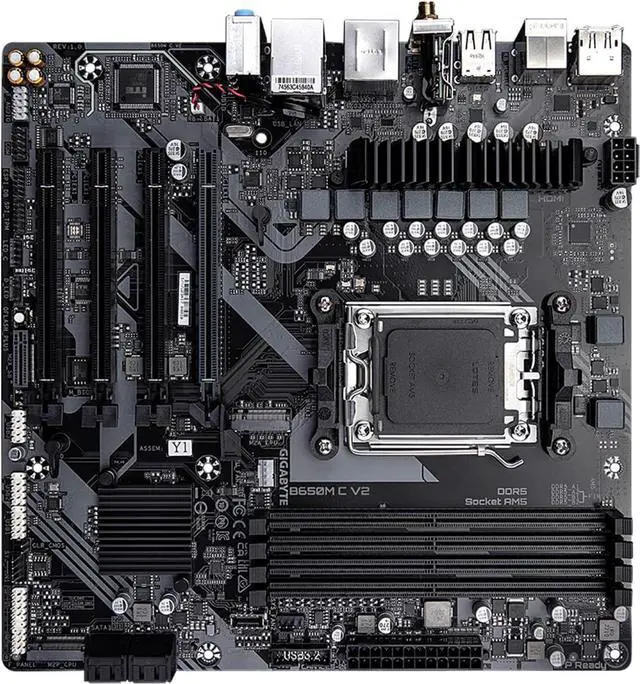 Alt view image 3 of 4 - Gigabyte B650M C V2-Y1 AMD B650 AM5 MicroATX Desktop Motherboard