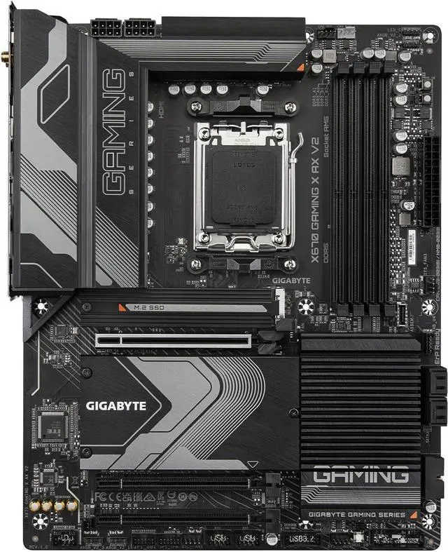 Alt view image 5 of 7 - GIGABYTE X670 GAMING X AX V2 AM5 LGA 1718 AMD X670 ATX Motherboard with 5-Year Warranty, DDR5, PCIe 4.0 M.2, PCIe 5.0, USB 3.2 Gen1x2 Type-C, Wi-Fi 6E, 2.5GbE LAN, Q-Flash Plus, PCIe EZ-Latch