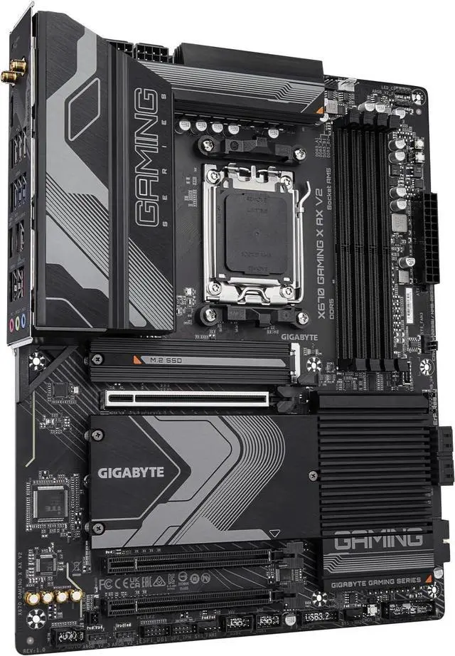 Alt view image 6 of 7 - GIGABYTE X670 GAMING X AX V2 AM5 LGA 1718 AMD X670 ATX Motherboard with 5-Year Warranty, DDR5, PCIe 4.0 M.2, PCIe 5.0, USB 3.2 Gen1x2 Type-C, Wi-Fi 6E, 2.5GbE LAN, Q-Flash Plus, PCIe EZ-Latch